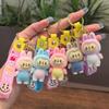 Cross Border Cartoon Plush Fabric Keychain Pendant Labubu Backpack Ornament Cute 3D Doll Keychain