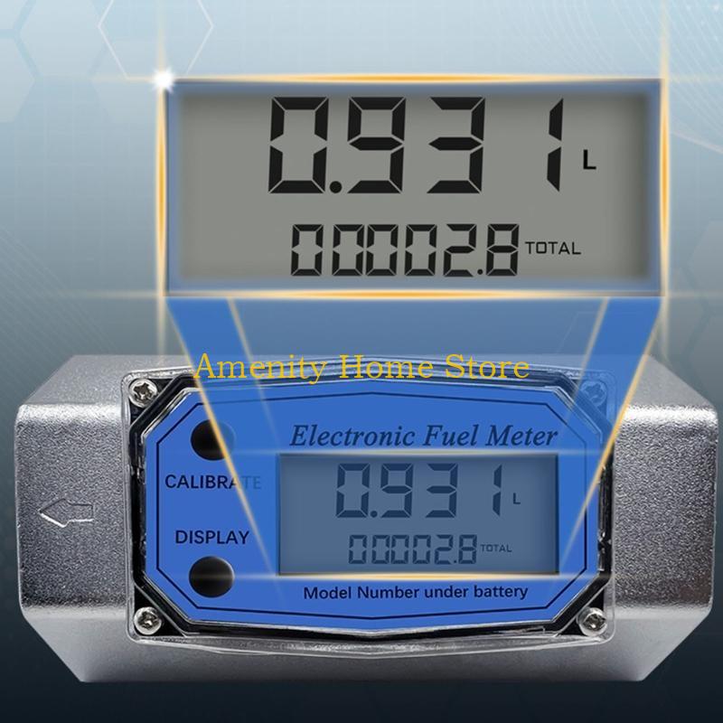 F26C Liquid Flow Sensor Meter for Fuel Water 1in/2in/2.5in/3in Electronic Turbine- Flow Meter Battery Operated(NOT Included)
