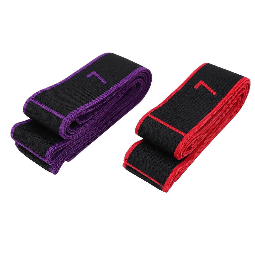 2PCS Number Stretch Resistance Band 8 Section Elastic Fitness Resistance Band for Stretching and Yoga