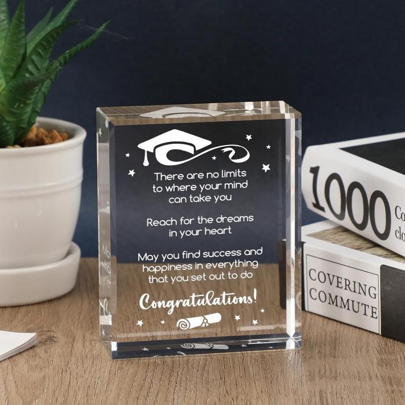 2025 College Grad Gifts: Crystal Plaque Sign. For Her/Him, Daughter/Sister Graduation Gifts.