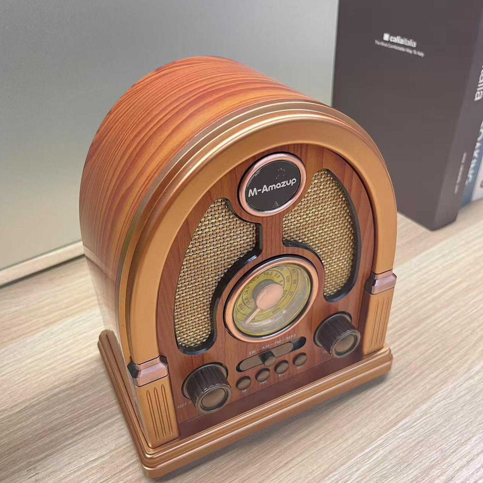 

Portable Retro FM AM SW Radio Classic Vintage Full Band Radios Bluetooth Speaker Wireless MP3 Music Player Support TF Card USB