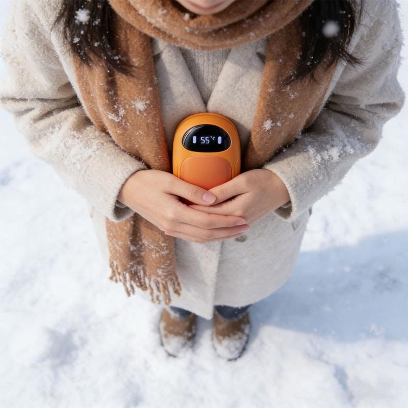 Fast Heating USB Rechargeable Hand Warmer Providing Easy Warmth Feature Magnetic Accent For Indoor And Outdoor Use