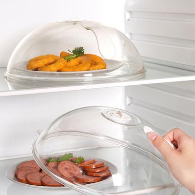 Mikrowellen-Lebensmittel-Spritzschutzabdeckung, Haushalts-Ofenabdeckung, Teller-Transparente Abdeckung, Griff, Kochutensilien-Zubehör