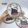 Entryway Hanging Decor Christmas Black Cat Wall Decor, Layered Wooden Sign, Round 2D Theme Flat Art Decoration for Living Room Bedroom And Hall Porch