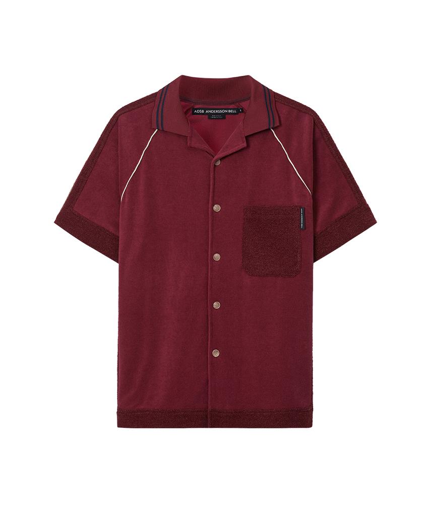 ADSB ANDERSSON BELL Lagos Terry Open Collar Shirt Atb1552M(Wine)