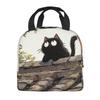 Black Cat Anime Lunch Bag with Insulated and Perfect for and Large Easy To Carry Pockets, Cooling, Commuting, School, Picnics, Men, Women, Students,