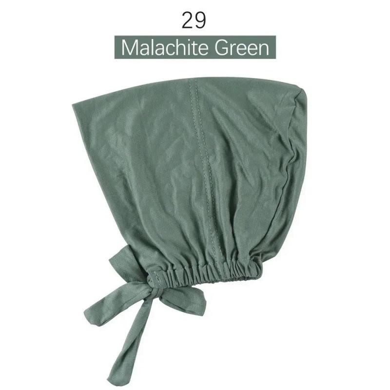 Solid Color Elastic Tie-Back Modal Undercap Hijab Scarf Adjustable Kufi Cap