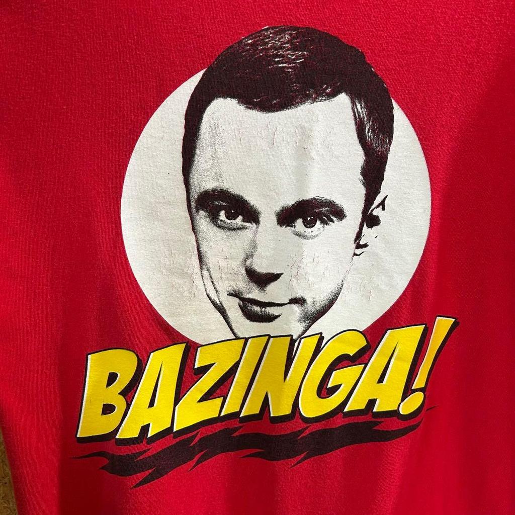 [USED] The Big Bang Theory T-Shirt, Size M, Red, Sheldon Bazinga, Foreign Drama