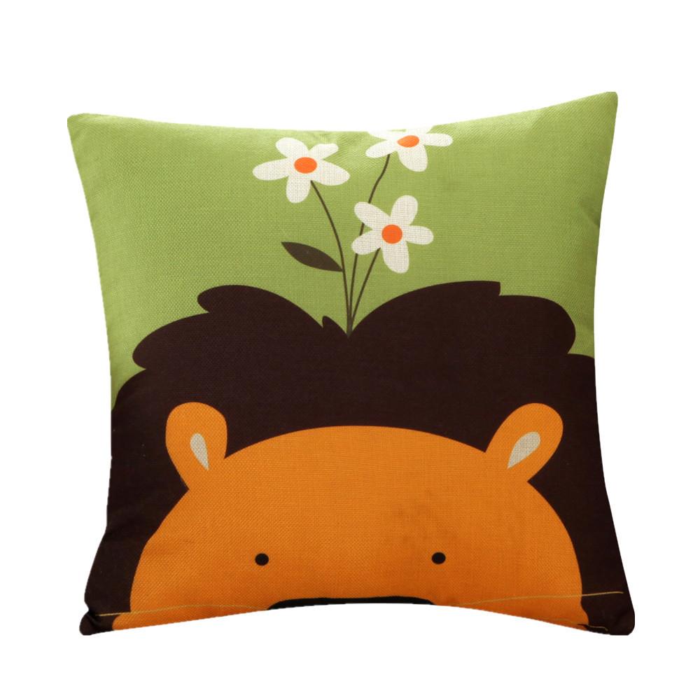 45x45cm Cartoon Animal Printed Cushion Cover Home Living Room Sofa Pillow Case Children Bedroom Decoration