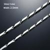 2.5mm/3mm Stainless Steel Bar Link Bamboo Chain High Quality Gold/Silver Necklace Choker for Women Men Jewelry Accessory