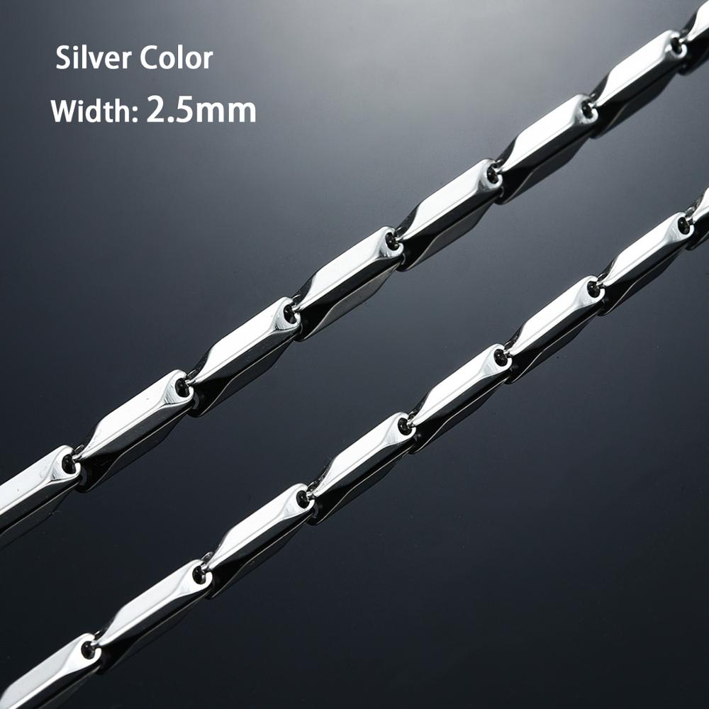 

2,5 мм/3 мм Стержневая цепочка из нержавеющей стали «Бамбук» Высокое качество Золотой/Медный цвет Ожерелье Чокер для Женщин Мужчин Ювелирный аксессуар 20 inches or 51cm