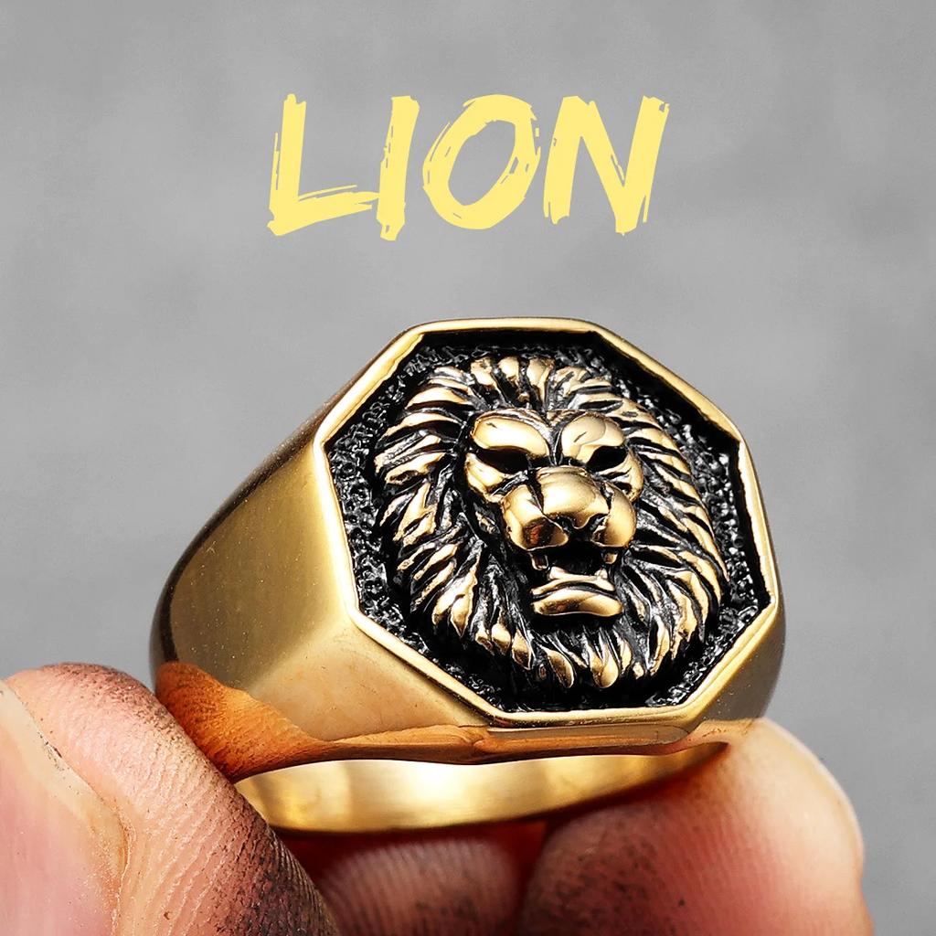 Inel de Lux Regele Leu Animal Bărbați Oțel Inoxidabil Punk Rock Simplu Nou În Bijuterii Femei Accesorii de Modă Cadou