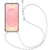 Case for Samsung Galaxy S25 FE, Shockproof Protection Reinforced Corners with Adjustable White Lanyard