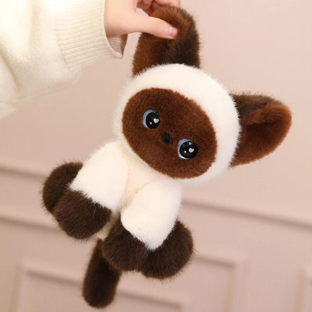 Stuffed Animal Stuffed Devon Rex Kitten Doll Cat Plush Doll Boys Girls Siamese Cat Plush  Kids Toy