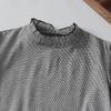 2025 Spring Artistic Retro Loose Casual Houndstooth Pleated Patchwork Dress