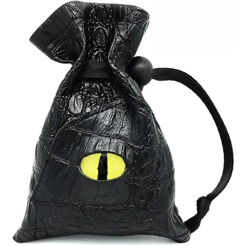 PU Leather Dice Pouch Drawstring Closure for DND Dice Storage Tarot Cards Coins & RPG Accessories Durable Waterproof Game Bag