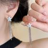 Tting Silver Cubic Star Drop Point Earrings