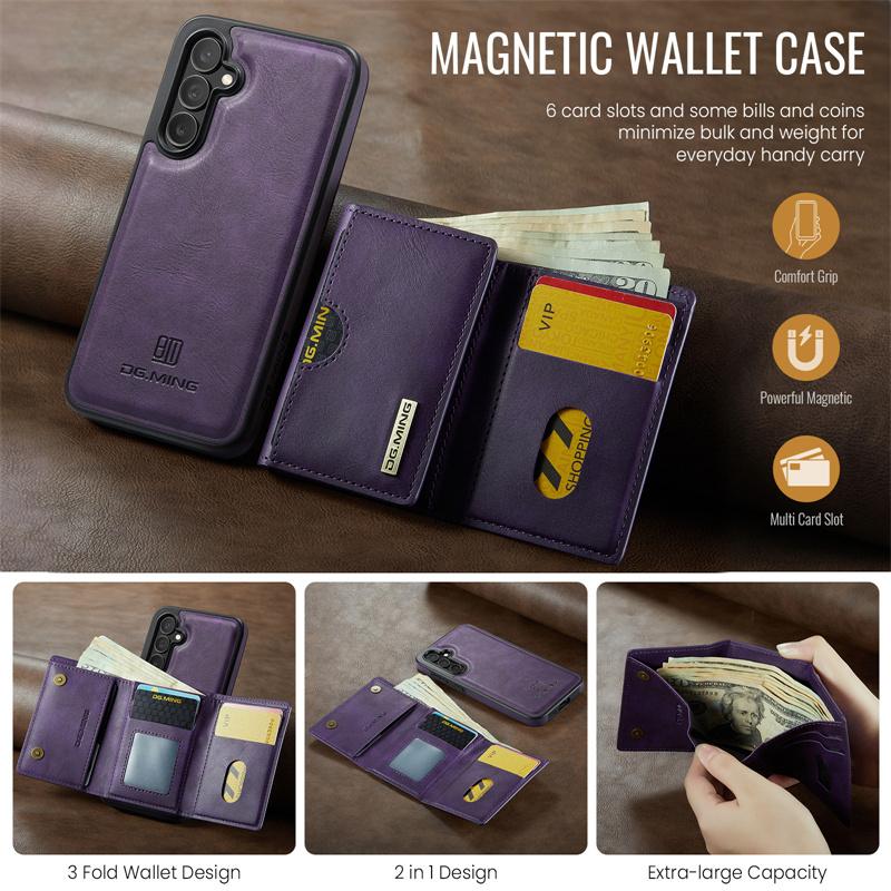 Magnetische 2-in-1 Abnehmbare Flip Leder Handyhülle für Samsung Galaxy S25 FE S25 Edge S24 Plus S23 S22 S21 Ultra Brieftasche Kartenfach Rückseite Abdeckung Coque