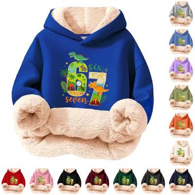 Çocuklar İçin Modaya Uygun Baskılı Günlük Polar Kapüşonlu Bol Kesim Cepli Olmayan Hoodie