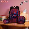 3pcs Spider Pattern Backpack Set Lightweight Large Capacity School Bag Travel Bag with Shoulder Bag Pencil Bag Kids Perfect Gift