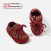 Girls' Winter Knit Toddler Shoes - Cozy Velvet Lined Casual Shoes