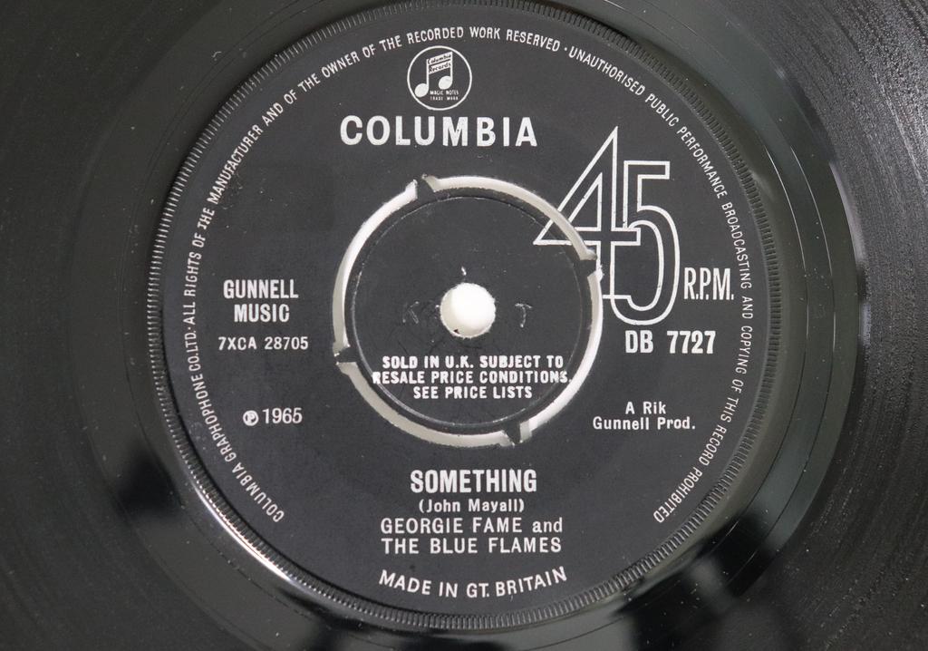 7inch Record GEORGIE FAME & THE BLUE FLAMES - Something / Outrage DB7727 COLUMBIA 1965 UK Rock Used