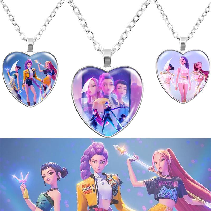 ! KPop lovci démonů Anime roztomilý náhrdelník Dětské módní šperky Doplňky Dívčí přívěsky Přívěsek Kreslené náhrdelníky Dárek