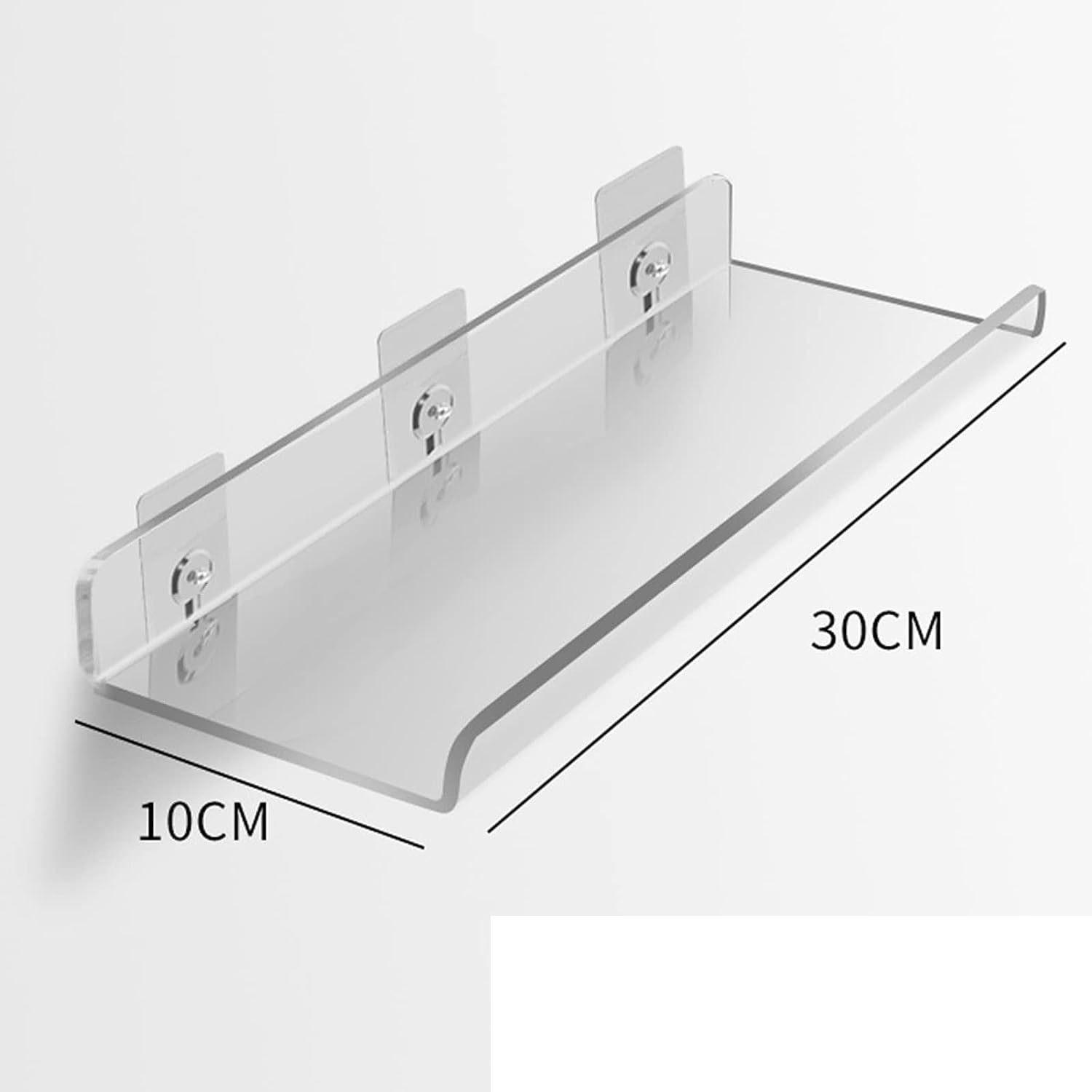 1pc Transparent Acrylic Storage Rack Holder Wall Mounted Punch-Free Display Stand Bathroom Kitchen Bathroom Bottle Can Organizer