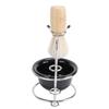 Shaving Brush Set Grooming Kit Synthetic Hair Stainless Steel Stand Shaving Brush Bowl Stand Set for Men