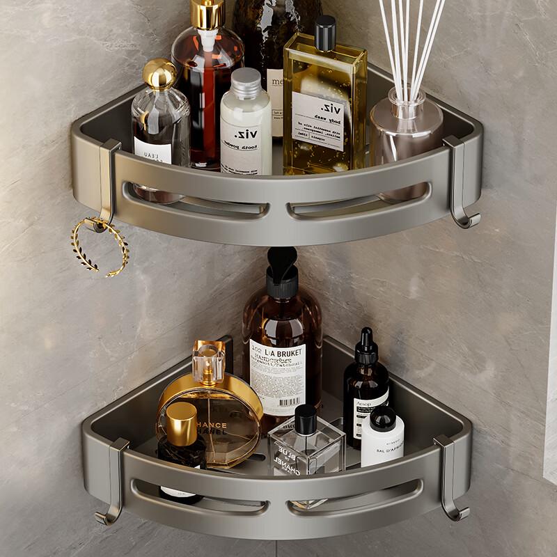 No-Drill Aluminum Bathroom Corner Shelf