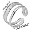 Different Thickness Two Layered Open Adjustable Ring Simple Fashion Jewelry Stainless Steel Rings For Women Men Accessories Gift