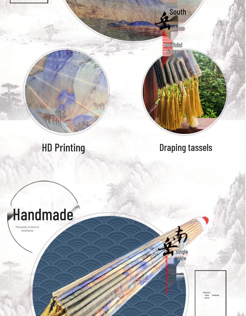 Traditional Hanfu Umbrella with Tassels for Women's Costumes and Children's Photoshoots
