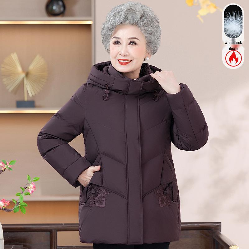 

Grandma s Women s Winter Duck Down Jacket for Middle-Aged & Elderly - Festive Chinese New Year Coat 2026 4XL (recommended for 120-135 jin) фиолетовый
