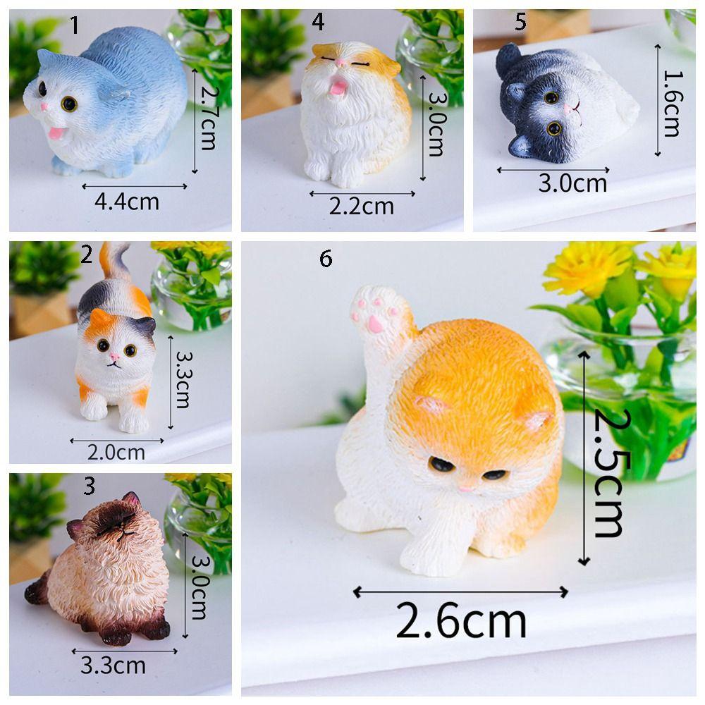 4Pcs/se Handicraft Cat Sculpture DIY Animal Statue Creative Simulation Kitten Ornaments  Desktop