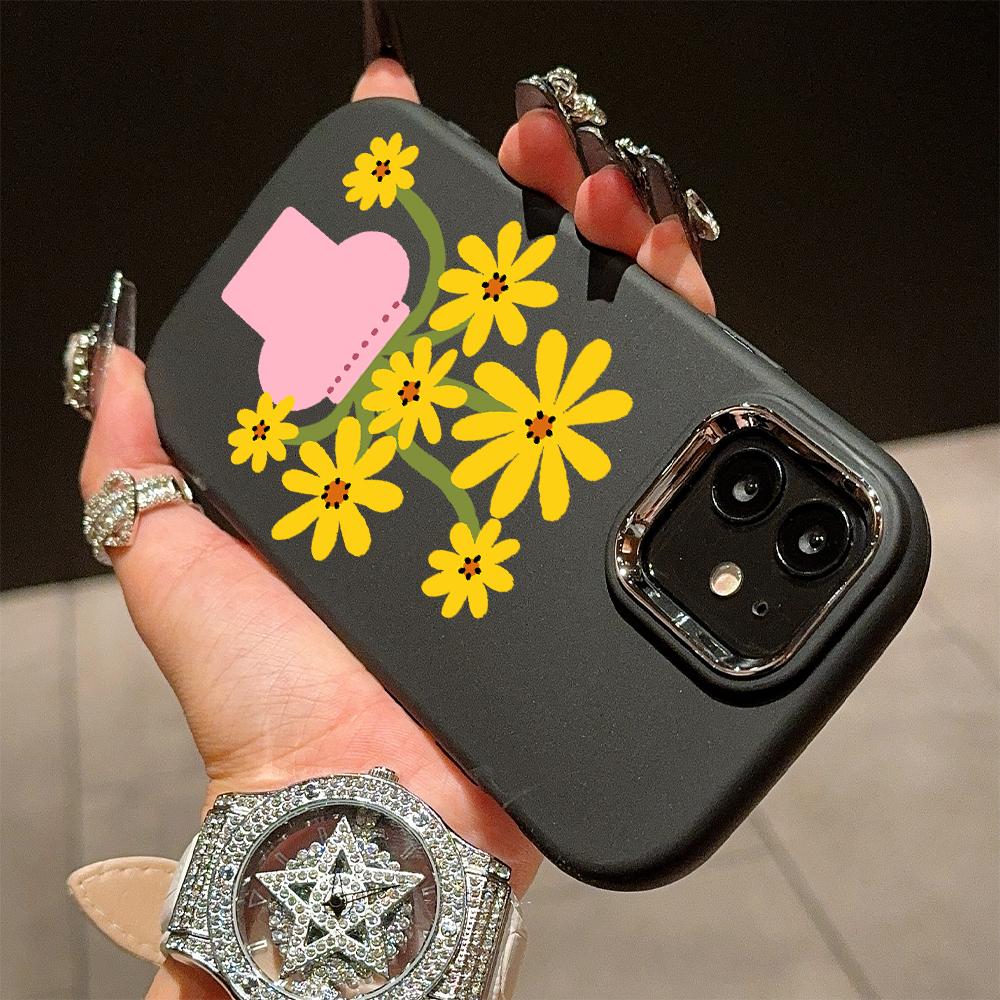 Solid Color Silver Edge Lens Soft Liquid Silicone Shockproof Phone Case for iPhone Samsung Huawei Honor Xiaomi Redmi OPPO Realme Vivo Infinix Tecno