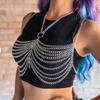 Fashionable Metal Body Chain Unique Chain Necklace Statement Metal Body Accessory for Confident Women Easy to Adjust