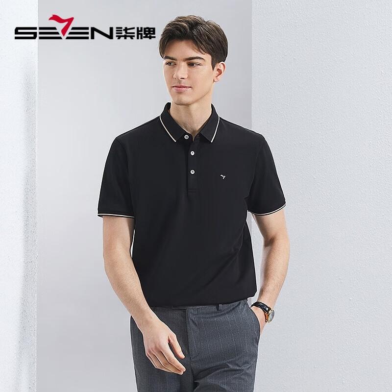 Seven Brand Men's Short Sleeve Polo Shirt with Silk Blend
