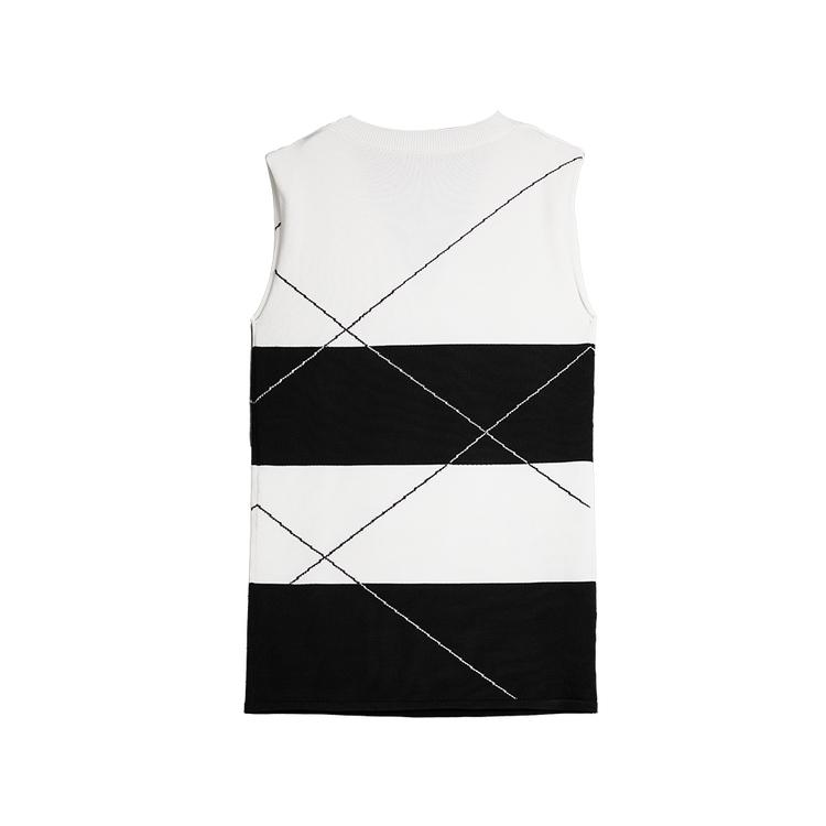 ELLE Chic Color-Blocked Striped V-Neck Long Sleeve Dress Women dresses Black White EL50698