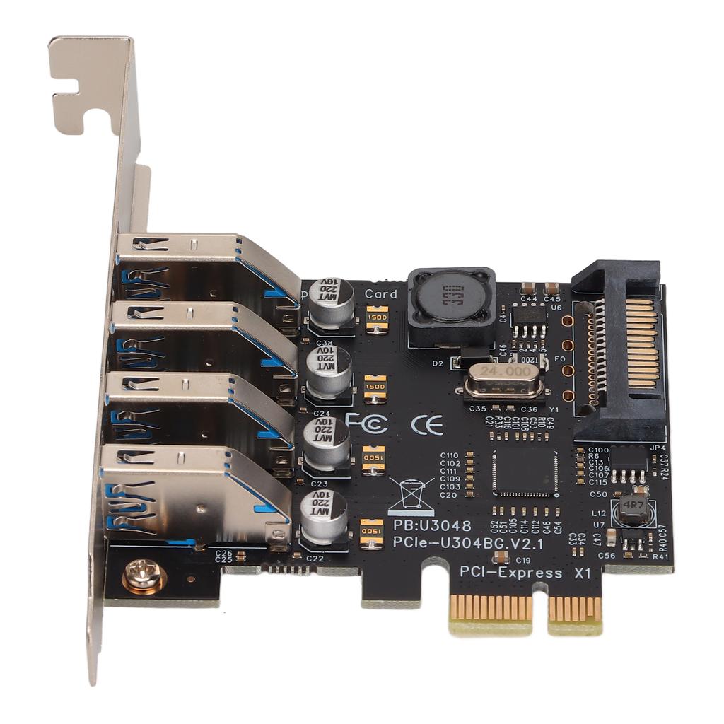 PCI E To USB 3.0 Expansion Card 5GB Transmission 4 Ports 15Pin Rear USB3.0 Expansion Card For
