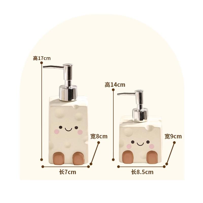 Cheesecake Ceramic Hand Sanitizer Bottle Creative Cute Bathroom Soap Dispenser Home Ceramic Shampoo Body Wash Storage Bottle New