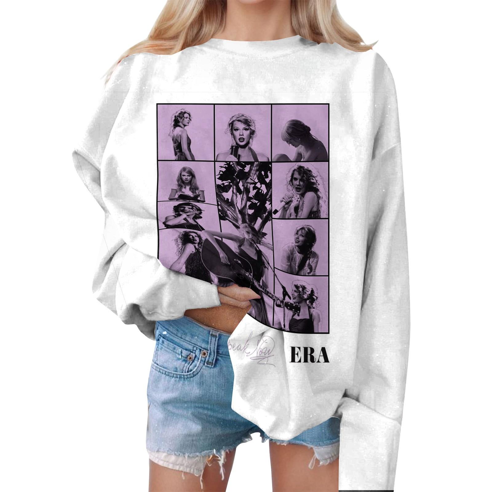 

Women s And Winter T-shirt Fashion Loose Womens Top Loose Print Long Sleeve Top M фіолетовий