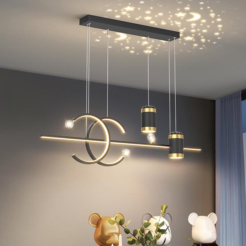 Minimalist LED Pendant Light for Restaurants & Dining - Modern Starry Sky Moon & Star Design