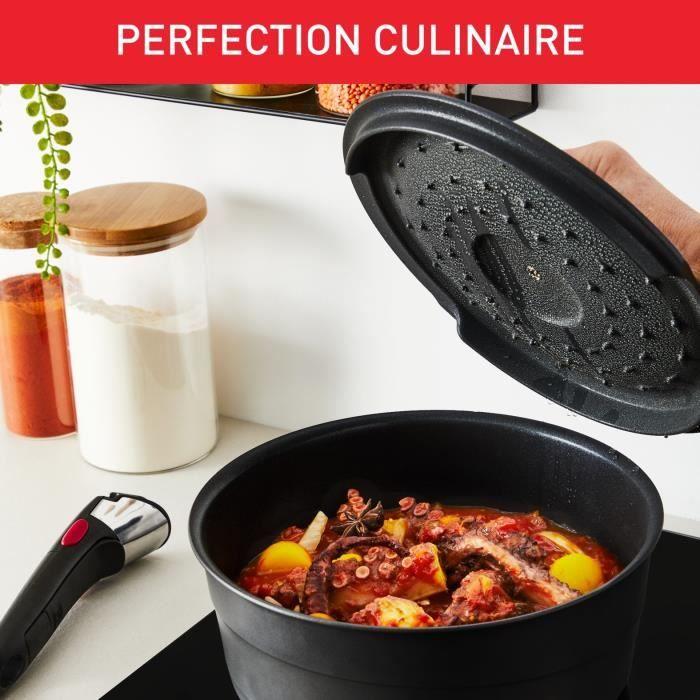TEFAL INGENIO Lot 6 Pièces, Induction, Fonte Aluminium, Antiadhésif, Poêle, Cocotte, Couvercle Fonte + Verre, Inspiration L867S604