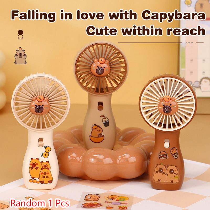 Cartoon Cute Capybara Fan High Quality Summer Portable Handheld Fan Mini Pocket Fan Rechargeable Desktop Fan Gifts