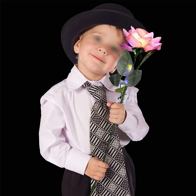 10pcs Artificial Rose Flowers With Led Light for Wedding Bride Bouquet Party Decor USA UK