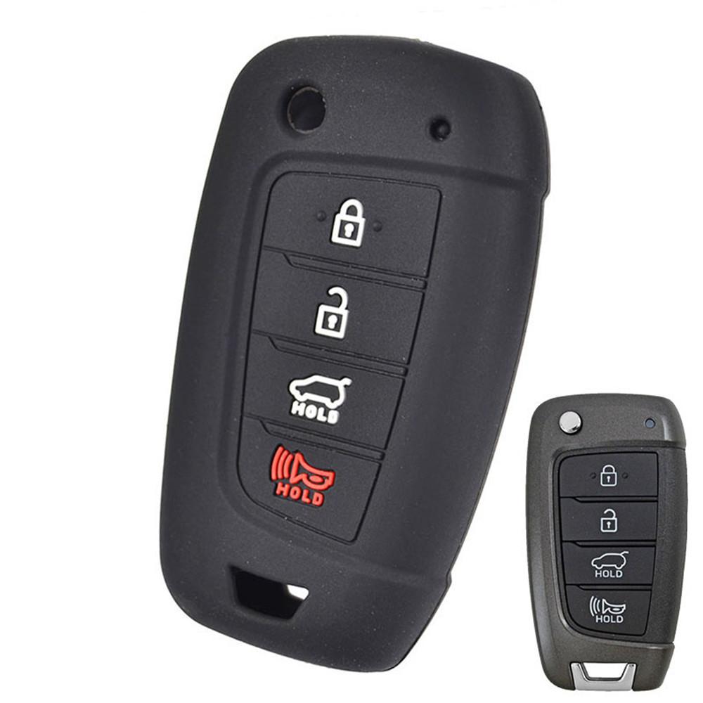 

Silicone Remote Key Case Fob Cover For Hyundai i30 i35 i40 Kona Veloster Azera Elantra Tucson Solaris Accent Santa Fe 2018 2019