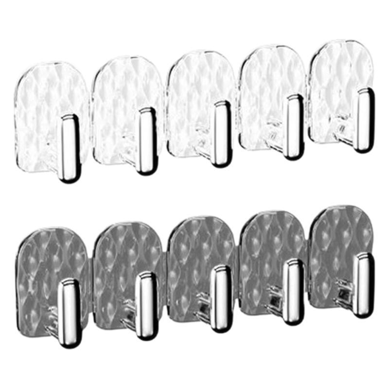 Row Mini Sticky Hook Non-drilling Storage Rack Jewelry Display RackHanging Rack Wall-mounted Necklace Rack