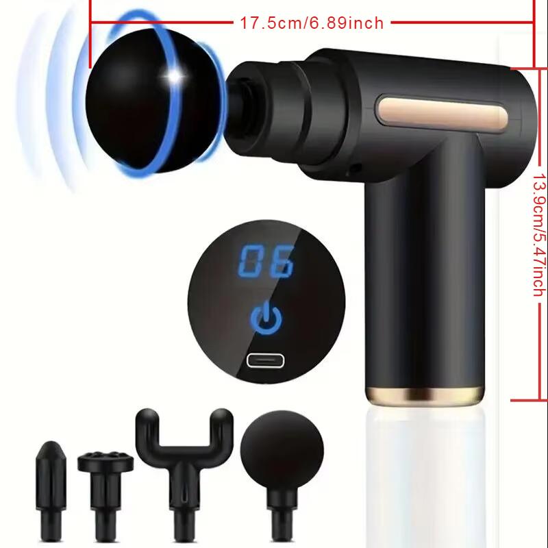 30 Level Massage Gun Fascia Deep Muscle Relax Body Neck Massager Electric Fitness Equipment Noise Reduction Male Female чёрный