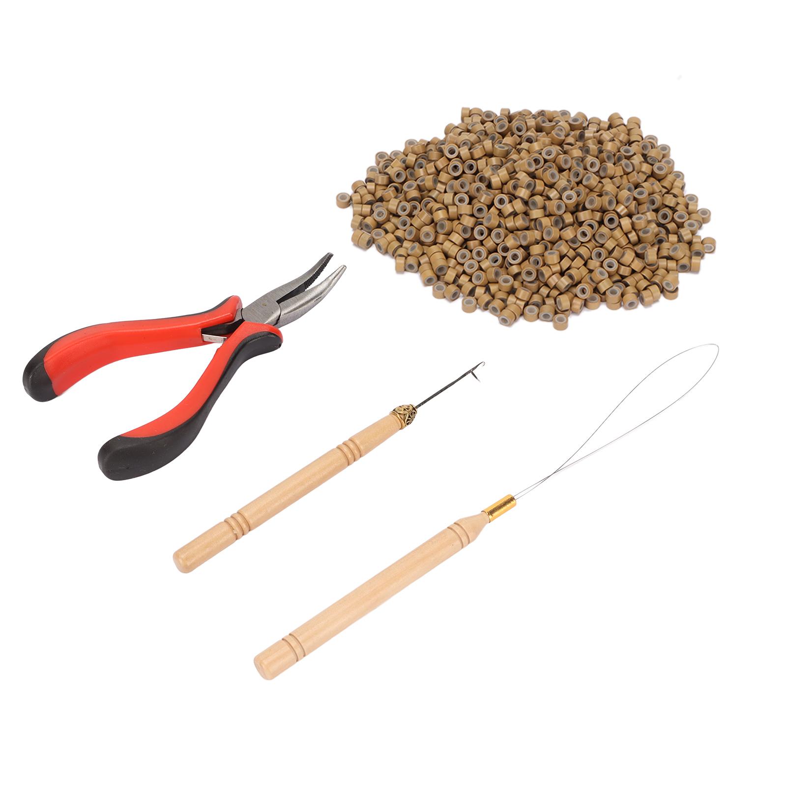 

Набор инструментов для наращивания волос Микро силиконовые кольца бусина с плоскогубцами крючок для вязания крючком укладка волос