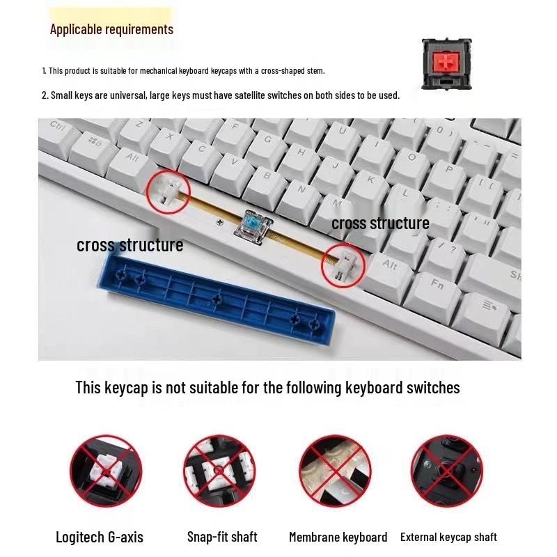 Matte Transparent Crystal Keycaps: 61/87/104-Key Universal, Customized, Highly Translucent.